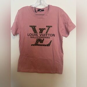 Designer Like L V Pink Graphic T-Shirt